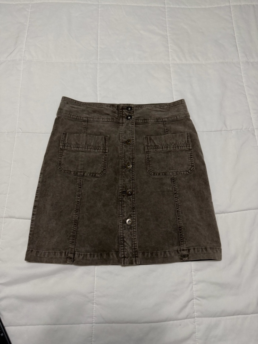 PrAna Merrigan Skirt Corduroy Stretch Button-Through Brown Women's